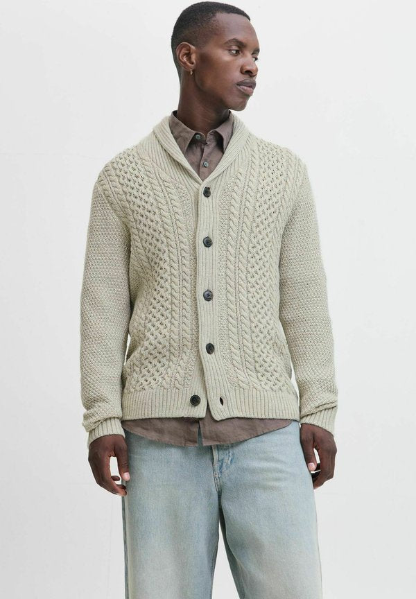 Jack & Jones Knitted Plain Knitted - Cardigan - white melange