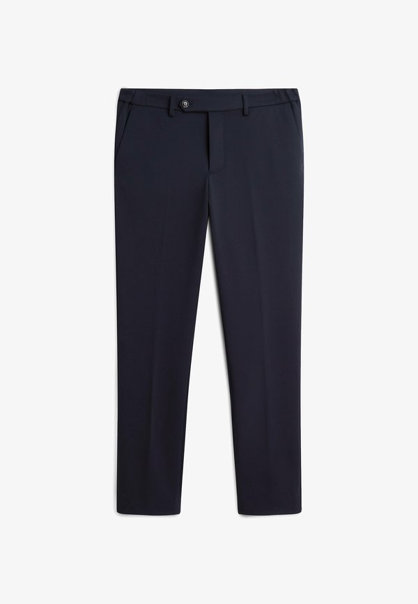 Tommy Hilfiger TOMMY HILFIGER NEW YORK LABEL KNIT STRAIGHT TROUSERS - Trousers - navy blue