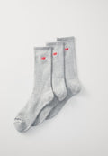 New Balance PATCH LOGO CREW UNISEX 3 PACK - Socks - grey