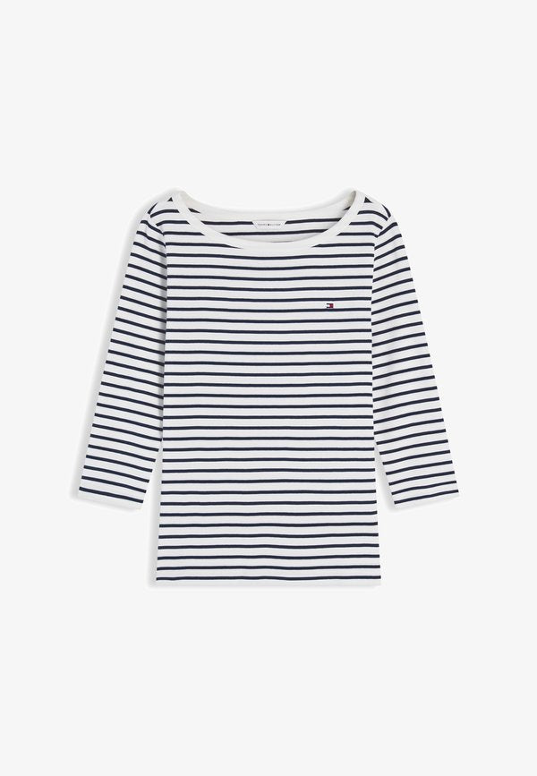 Tommy Hilfiger CODY - Long sleeved top - ecru/dark night navy