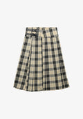 Superdry & Co SUPERDRY - Pleated skirt - cream black check