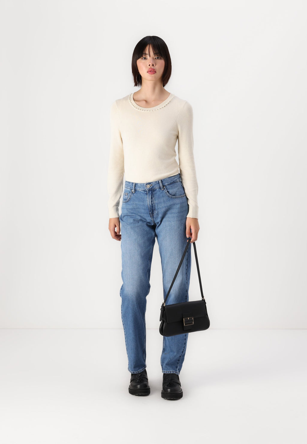 Straight fit ONLLUMI Mid waist Mom Media 2