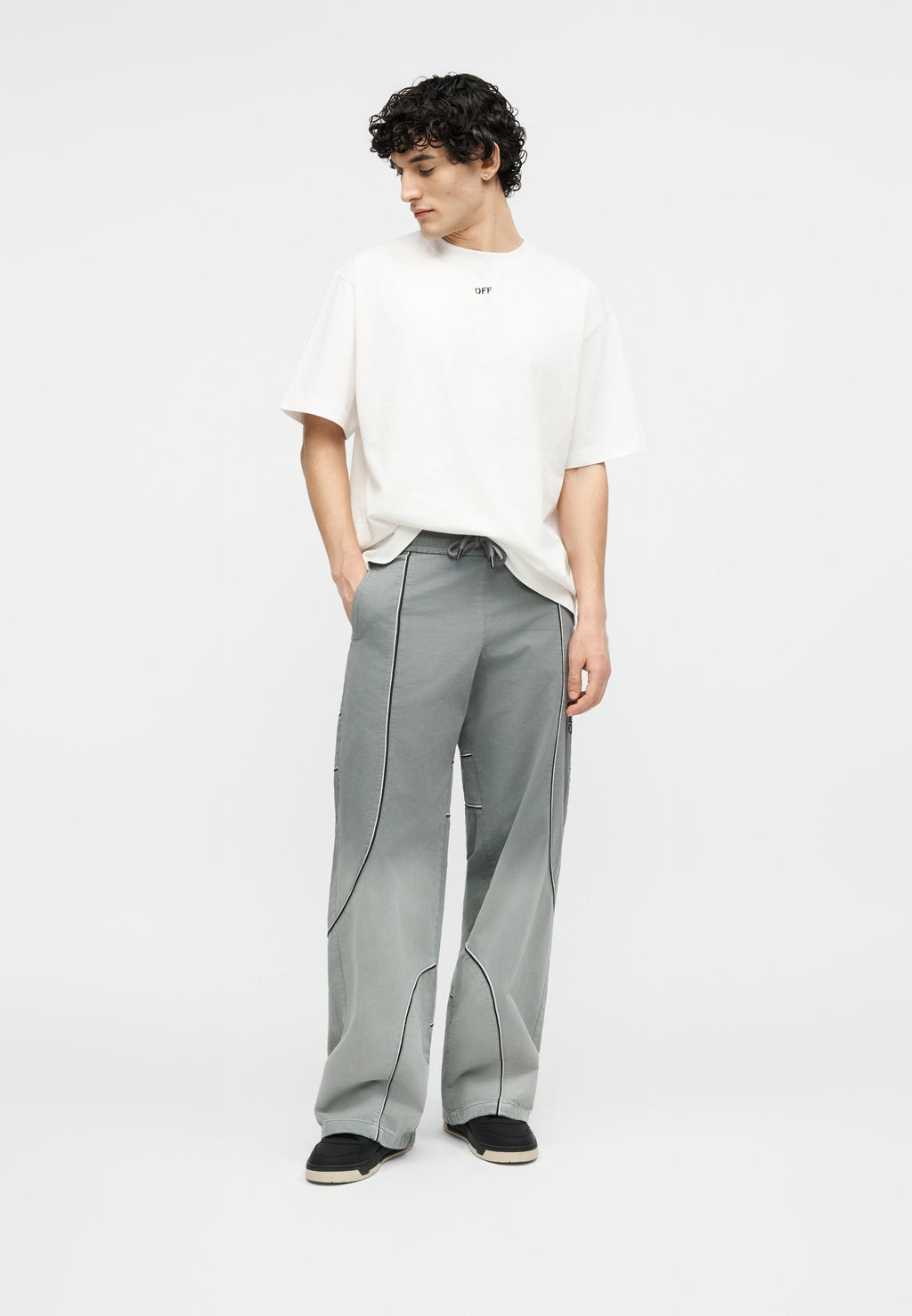 OFF-WHITE SLOUCHY TRACKPANT GARMENT DYE
