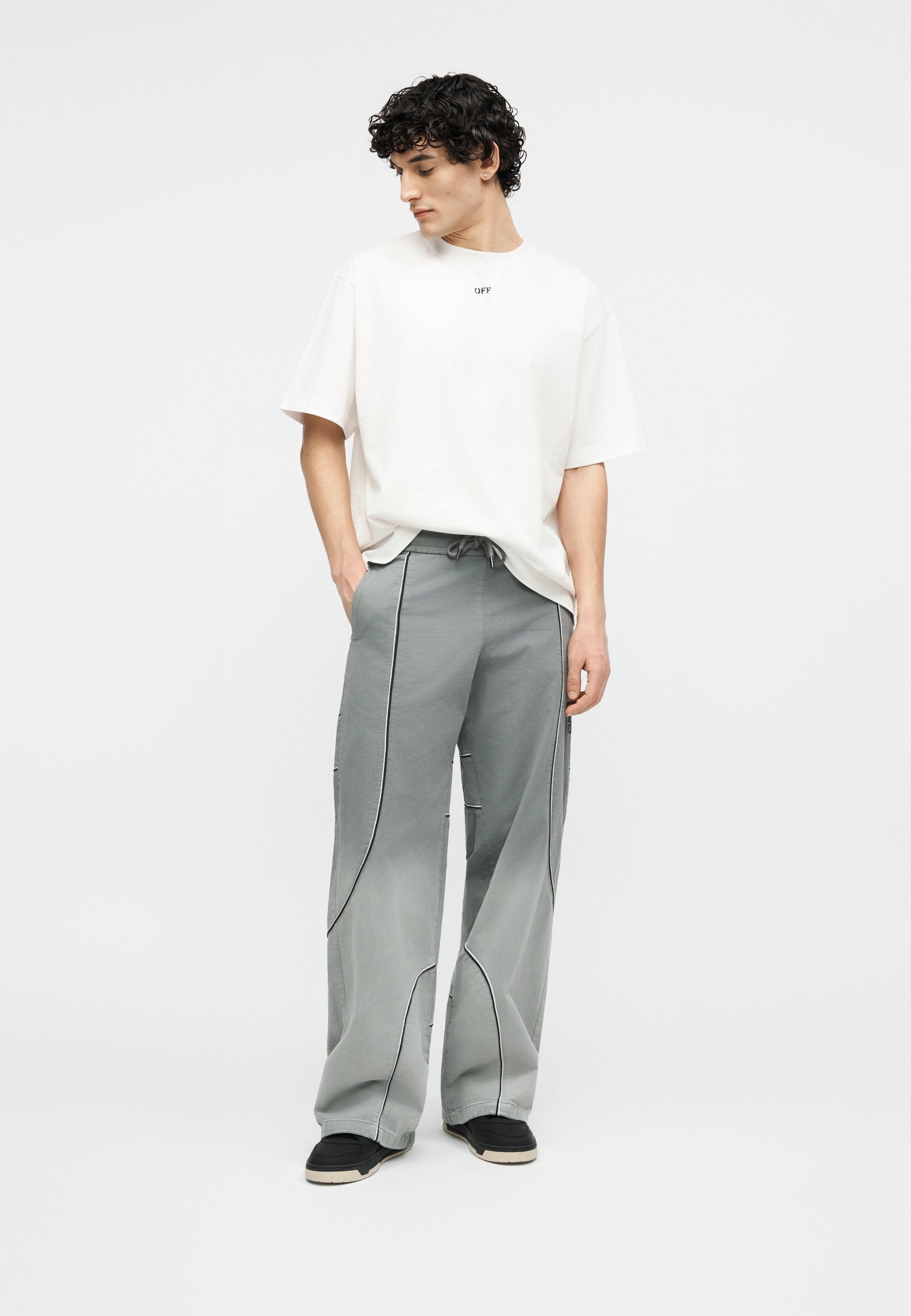 OFF-WHITE SLOUCHY TRACKPANT GARMENT DYE