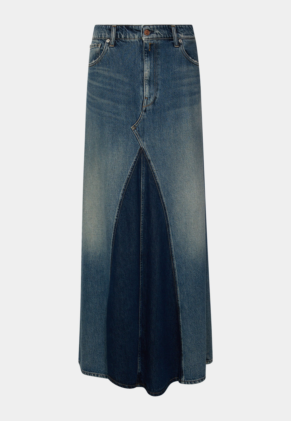 Replay PATCHWORK WASHED DENIM SKIRT