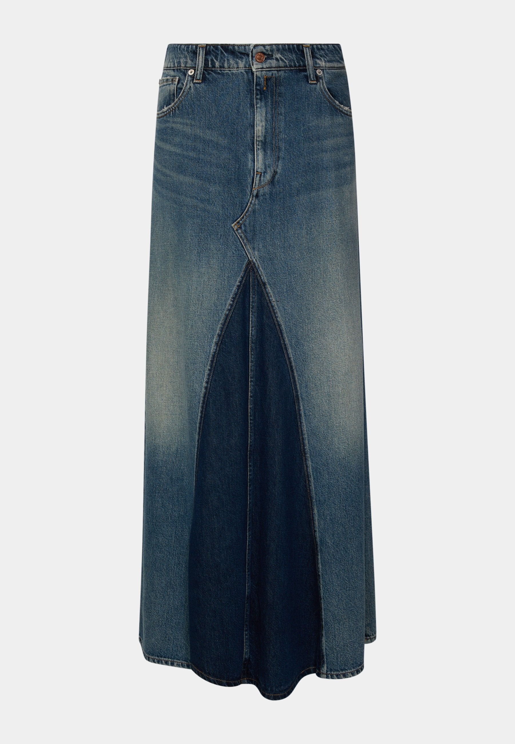 Replay PATCHWORK WASHED DENIM SKIRT