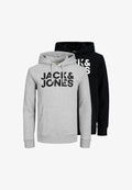 Jack & Jones JACK & JONES 2-PACK - Hoodie - grau   schwarz