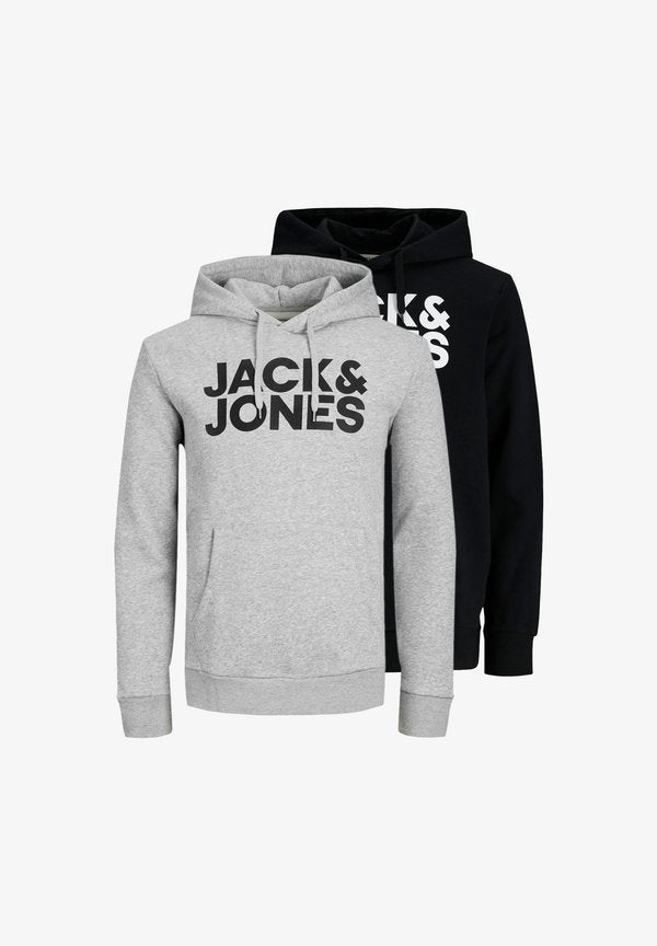 Jack & Jones JACK & JONES 2-PACK - Hoodie - grau   schwarz