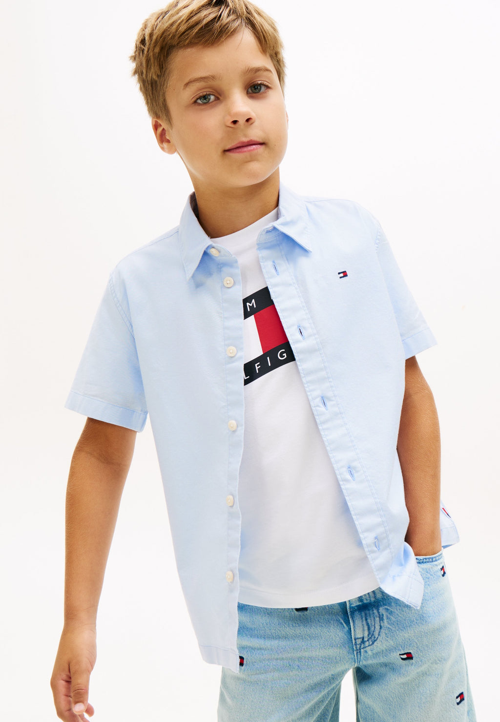 ESSENTIAL FLAG EMBROIDERY SHORT SLEEVE OXFORD SHIRT Media 3