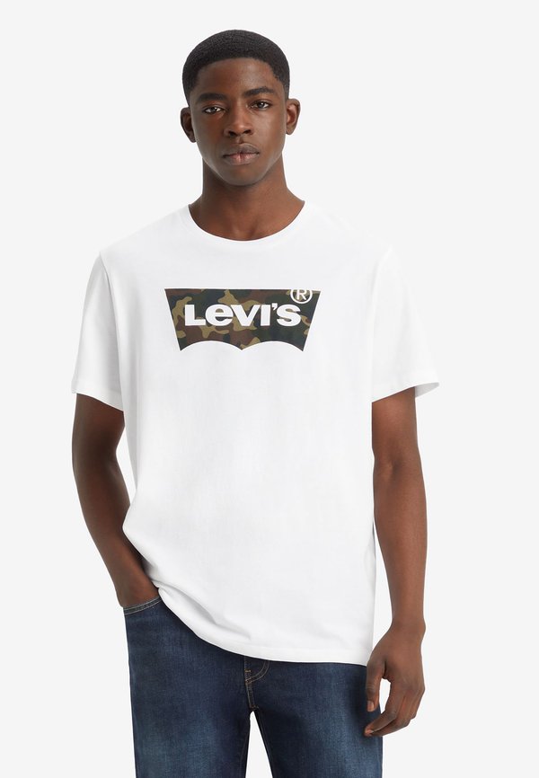 Levi's® HOUSEMARK GRAPHIC TEE - Print T-shirt - filll white