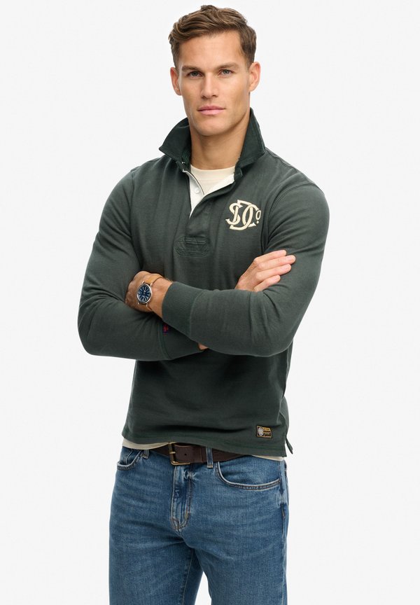 Superdry & Co VINTAGE ATHLETIC RUGBY  - Long sleeved top - eagle green