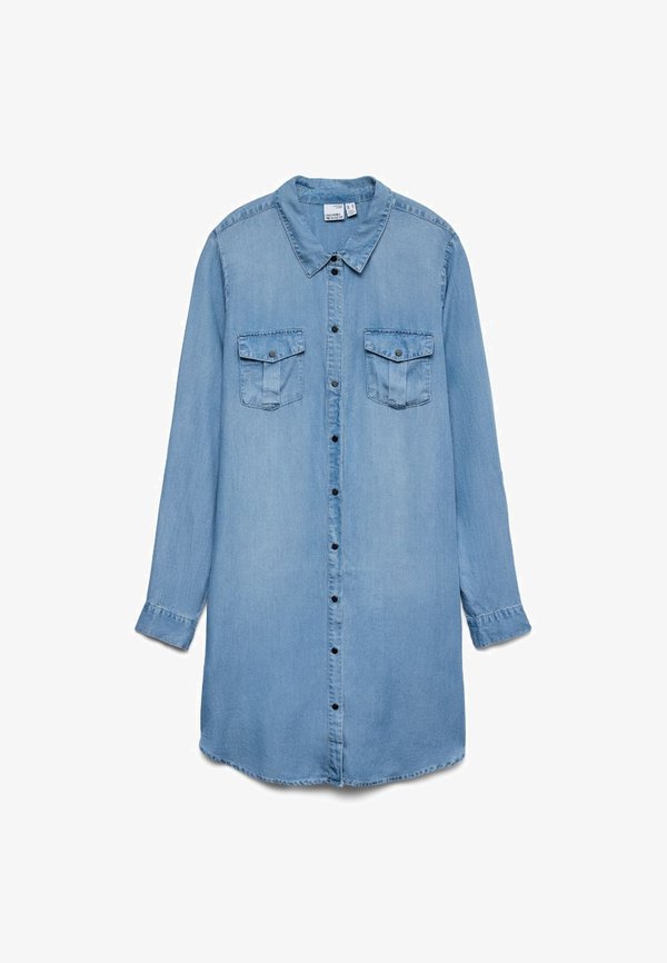 Vero Moda SILLA SHORT - Denim dress - light blue denim