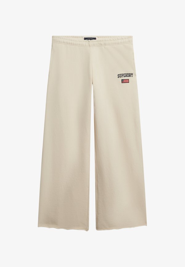 Superdry & Co ATHLETIC ESSENTIALS WIDE JOGGERS - Trousers - desert bone off white