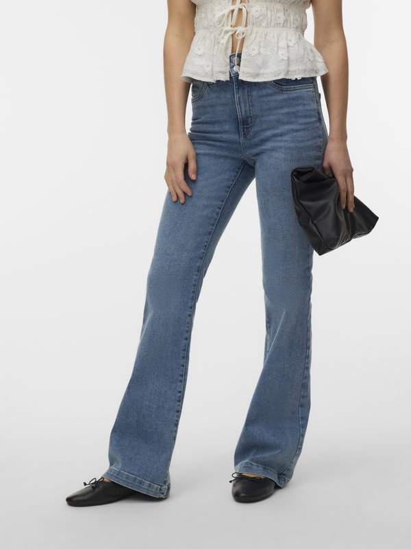 Vero Moda Flared fit VMTANNA High rise - Flared Jeans - light blue denim