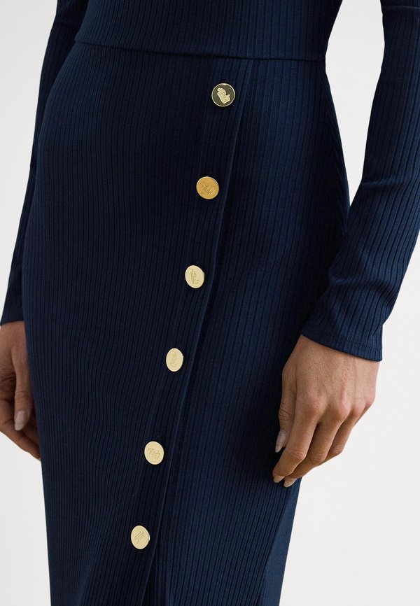 Lauren Ralph Lauren BUTTON-TRIM RIB-KNIT DRESS