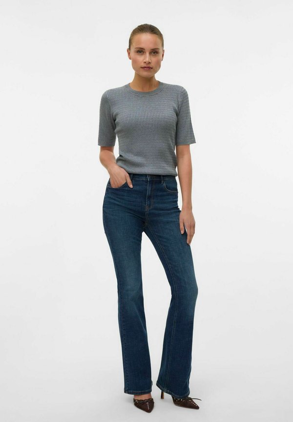 Vero Moda Flared fit VMGIGI High rise - Bootcut jeans - dark blue denim