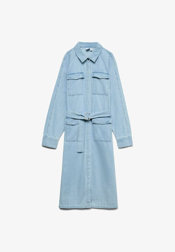 Vero Moda Denim VMLINEA Long - Denim dress - light blue denim
