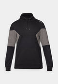 Kapuzensweatshirt in Schwarz und Grau, mit einem Farbblockdesign, einer Kängurutasche, einer Kordelzugkapuze und gerippten Bündchen.