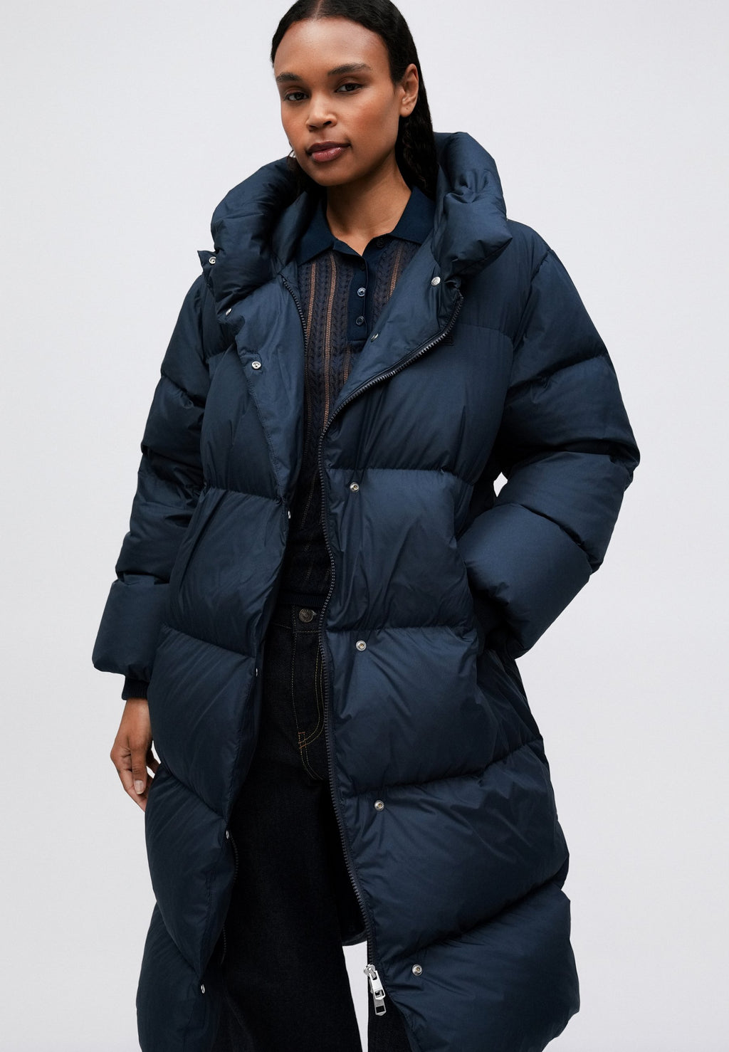WATER REPELLENT DOWN LONGLINE WRAP COAT Media 5