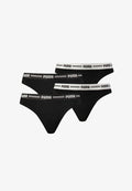 Puma DAMEN STRING - ICONIC SOFT STRETCH 4ER PACK - Briefs - schwarz