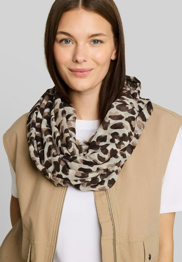 TOM TAILOR TOM TAILOR ACCESSOIRE LOOP-SCHAL MIT MUSTER - Snood - brown beige leo print