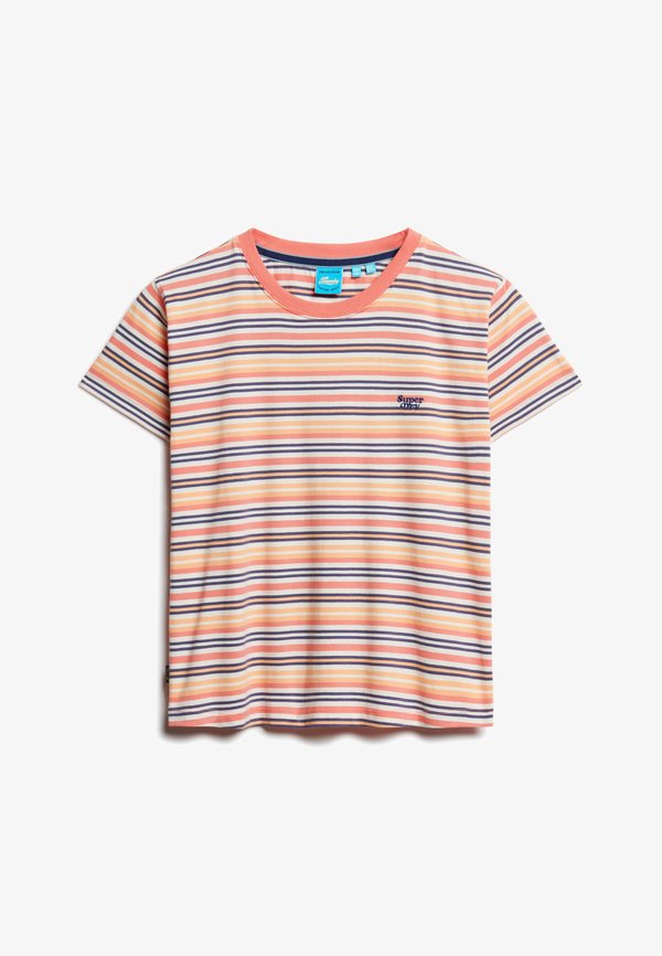Superdry & Co ESSENTIAL LOGO STRIPED - Print T-shirt - sunset coral stripe