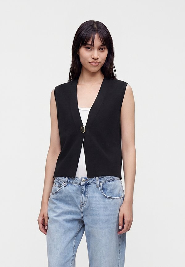 Vero Moda VMAGUEDA V NECK - Waistcoat - black