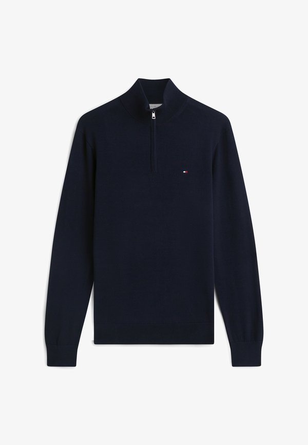 Tommy Hilfiger QUARTER ZIP MOCK NECK - Jumper - desert sky