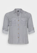 Vero Moda Curve VMBUMPY L/S SHIRT NEW CURVE GA NOOS - Button-down blouse - snow white/india ink