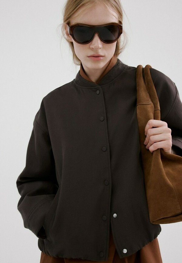 Mango Bomber Jacket - dark brown