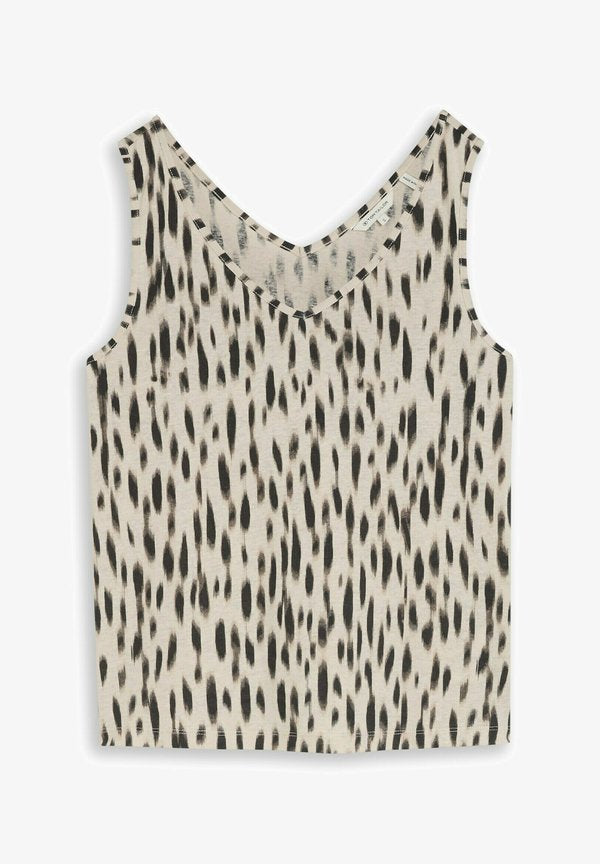 TOM TAILOR Top - sand stone beige abstract dot