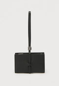 Calvin Klein EMBLEM PEBBLE WALLET ON STRAP - Wallet - black