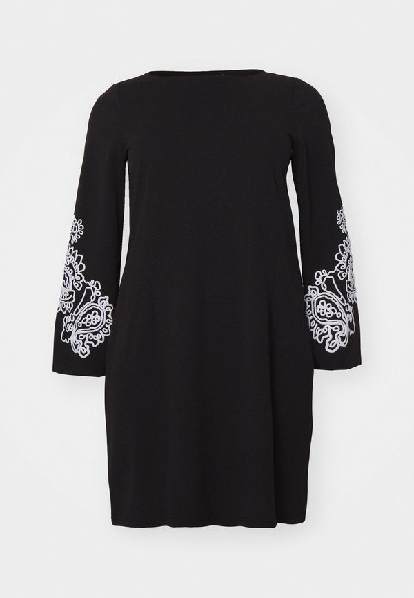 Vero Moda Curve VMCGIRA SHORT DRESS  - Jersey dress - black/white