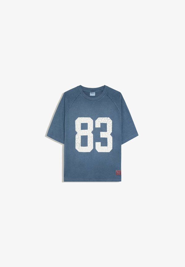 Bershka BOXY-FIT PRINTED - T-SHIRT - Print T-shirt - royal blue
