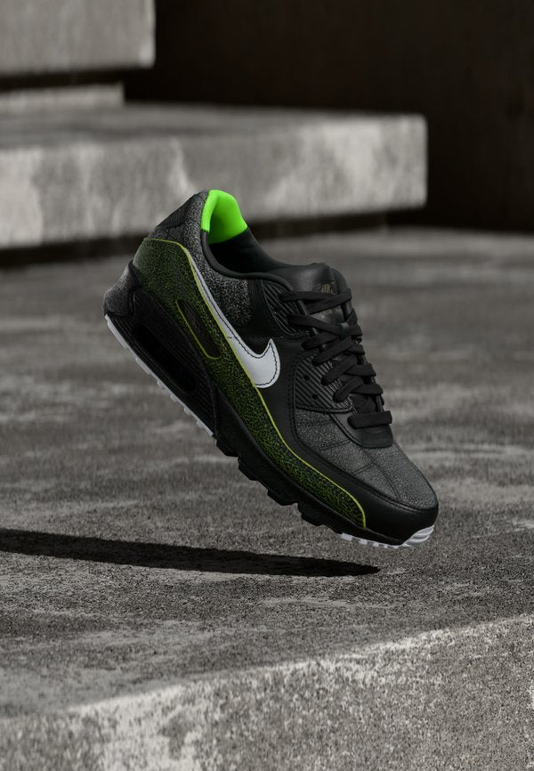Nike Sportswear AIR MAX 90 - Trainers - black/white/voltage green