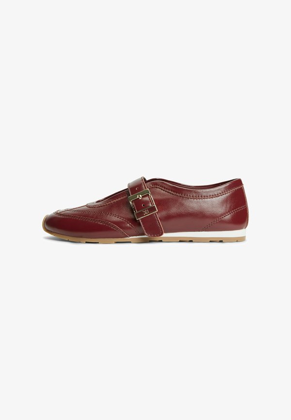 Tommy Hilfiger BELLA BALLET MARY JANE - Ankle strap ballet pumps - velvet maroon
