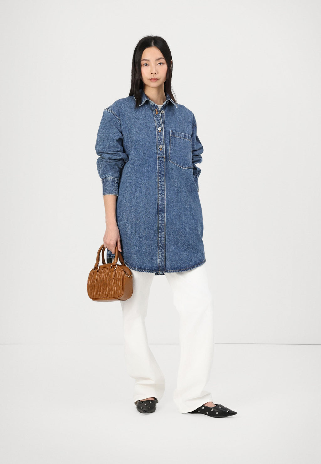 Abercrombie & Fitch Denim Mini Shirt Dress