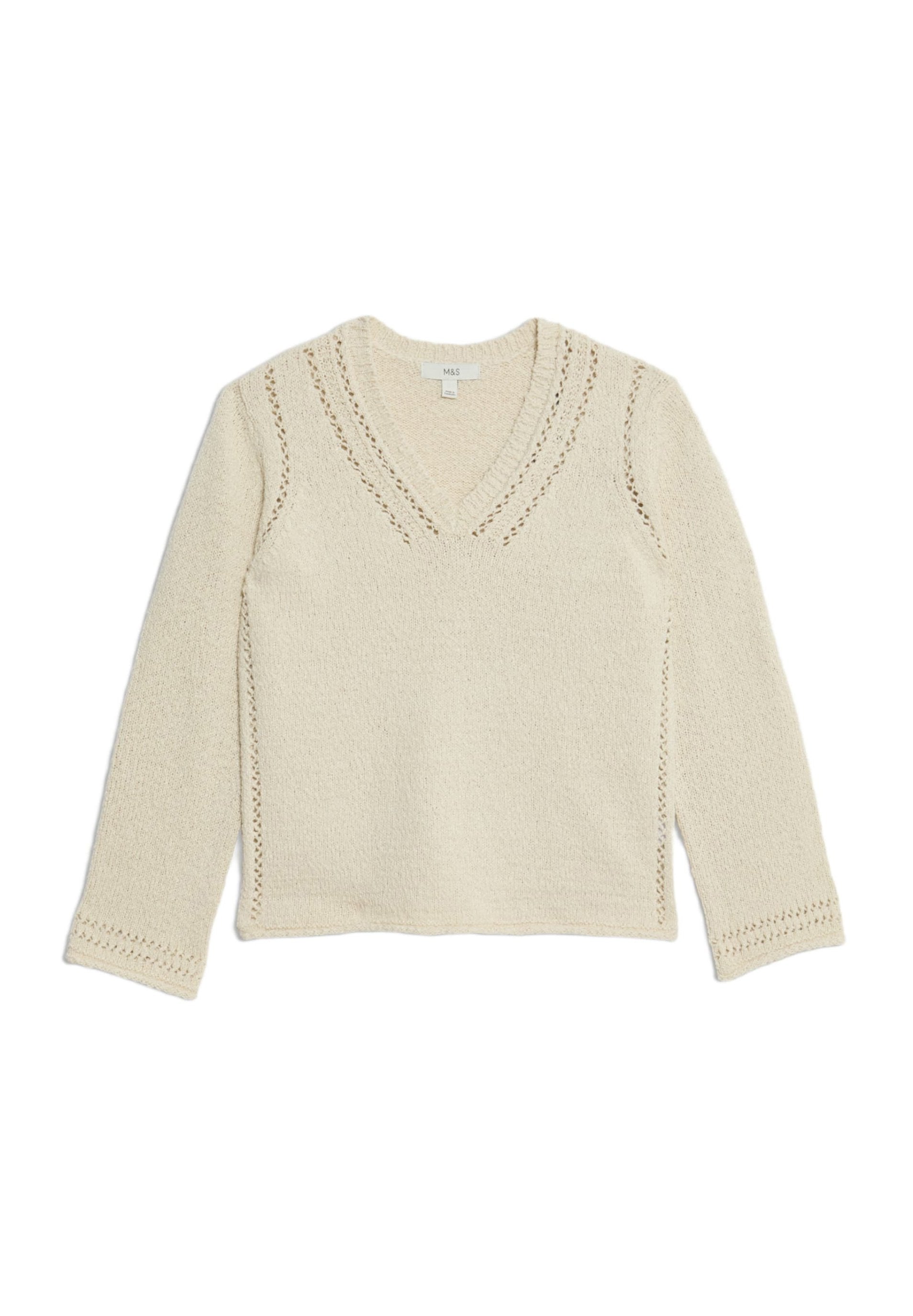 Marks & Spencer COTTON RICH TEXTURED V-NECK