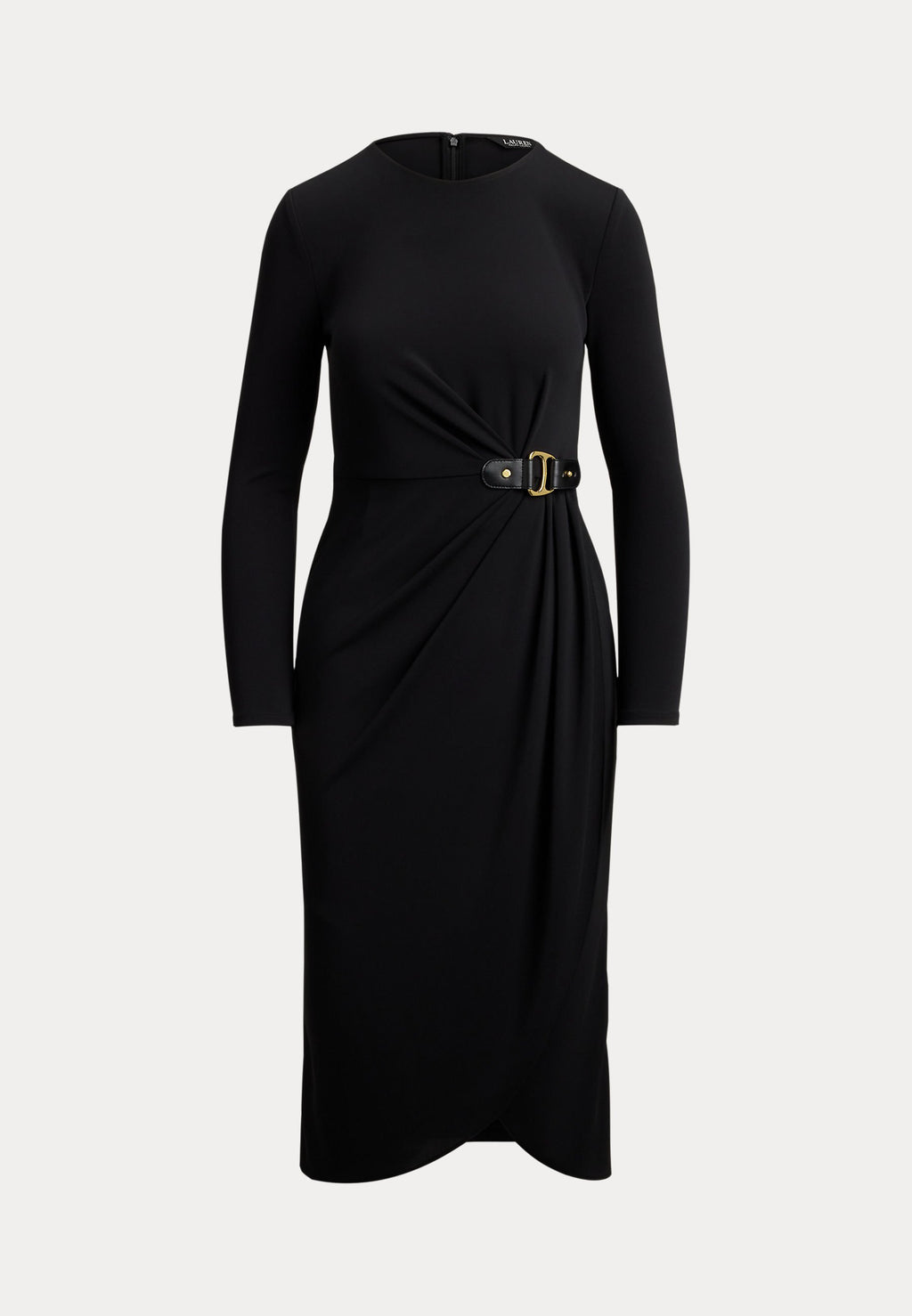 Lauren Ralph Lauren BUCKLE TRIM STRETCH JERSEY DRESS