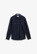 TOM TAILOR REGULAR FIT IN MELANGE-OPTIK - Shirt - navy nep structure