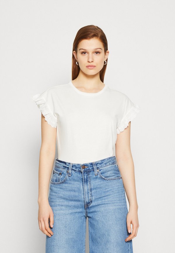 ONLY ONLIRIS EMB  - Print T-shirt - cloud dancer