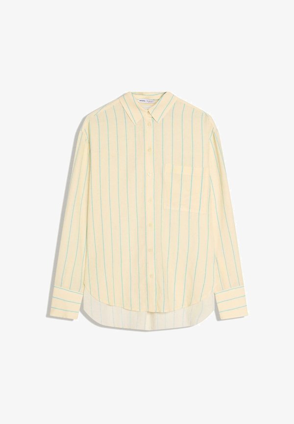 Bershka FLOWING OVERSIZE - Button-down blouse - yellow