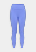 Leggings mit hoher Taille in lebhaftem Blau, aus dehnbarem Material. Verfügt über eine glatte Textur mit Seitennähten und einem figurbetonten Design.