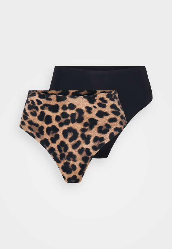 Vero Moda VMDITTE STRING 2 PACK - Briefs - black/light brown