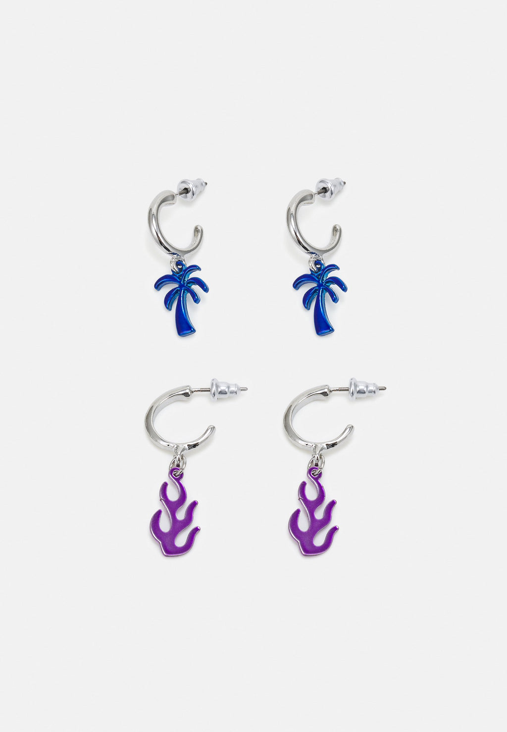 Uncommon Souls PALM TREE AND FIRE DROP EARRINGS  2 PACK UNISEX