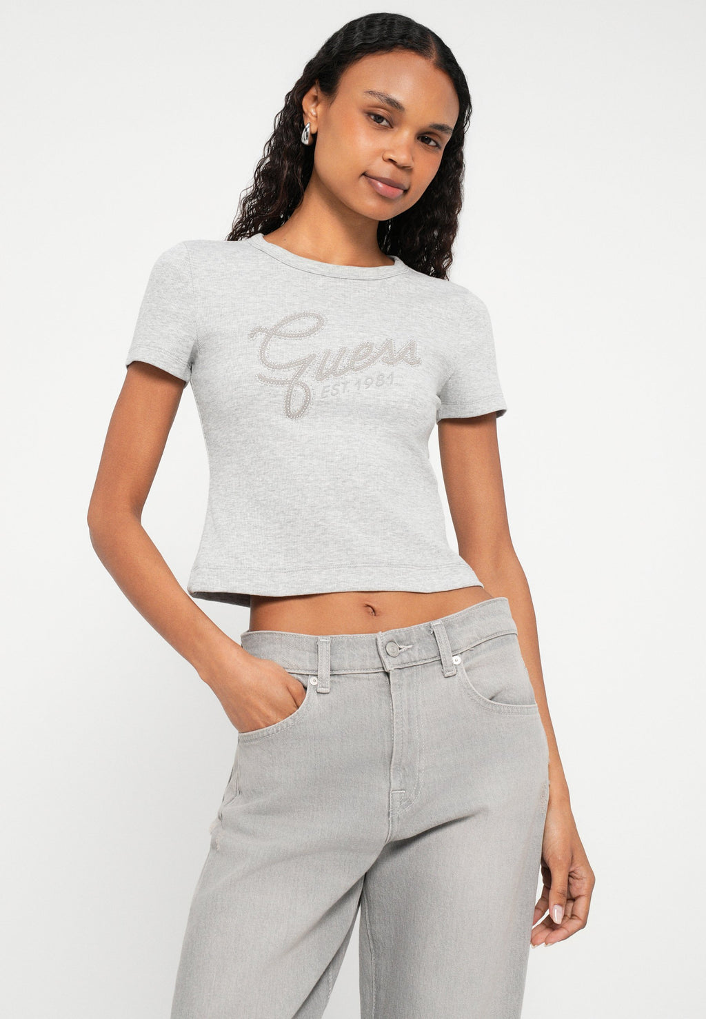 Guess STUDS SCRIPT TEE
