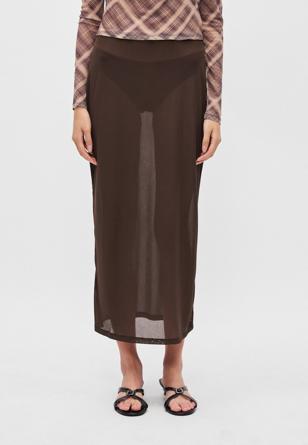 Gina Tricot SHEER MIDI SKIRT