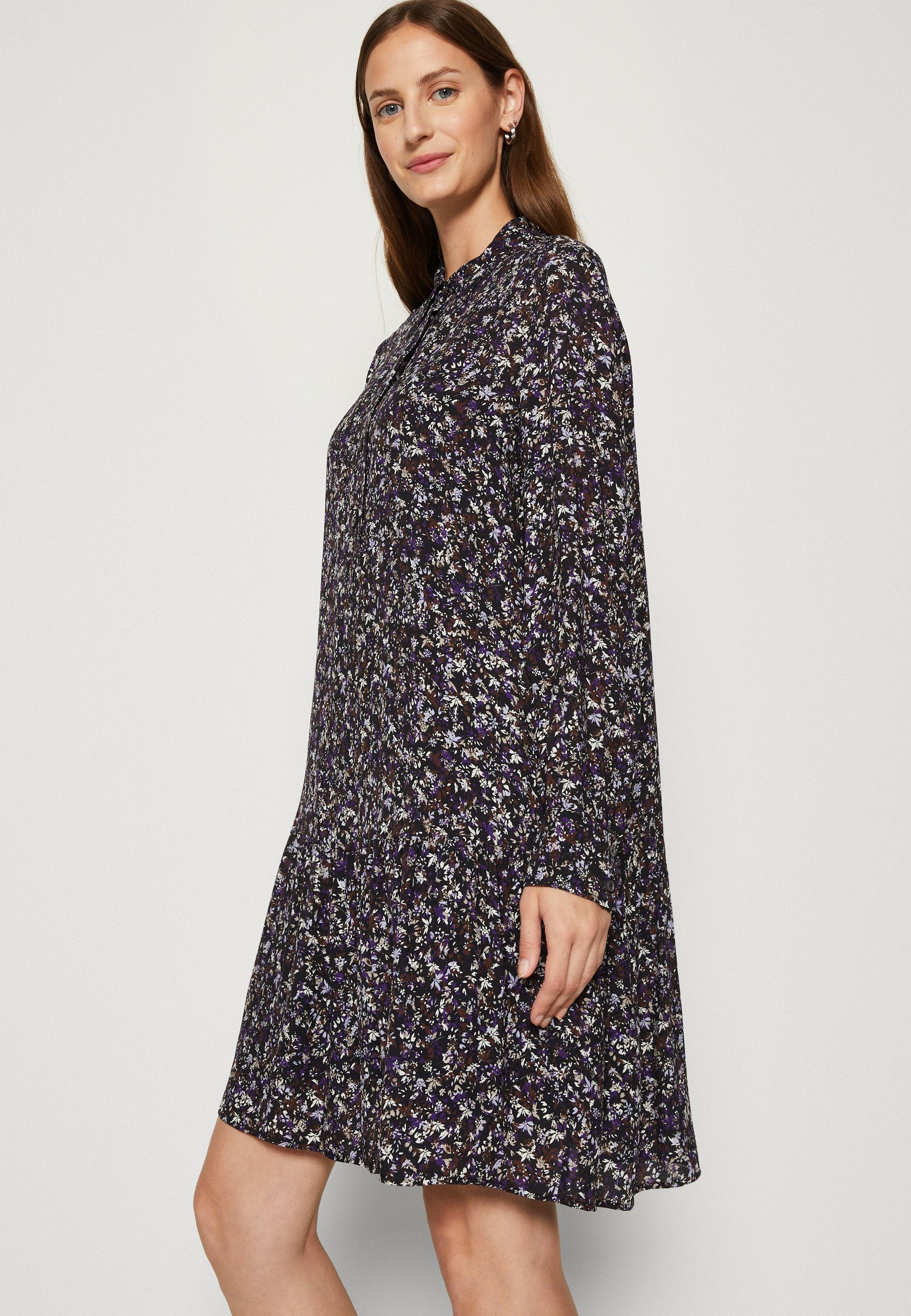 Marc O'Polo DRESS A SHAPE SHIRT STYLE VOLANT SKIRT LONG SLEEVE KENT COLLAR