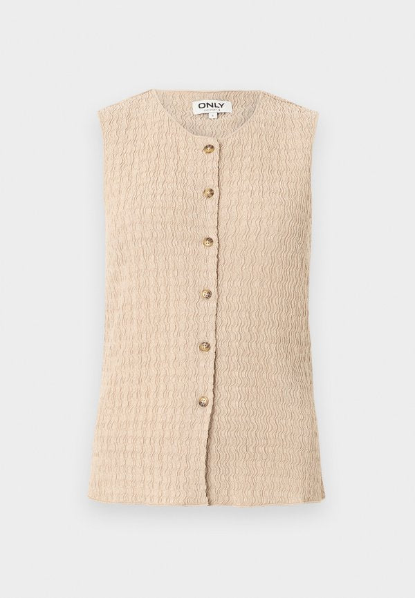 ONLY ONLILSE STRUCTURE - Waistcoat - beige