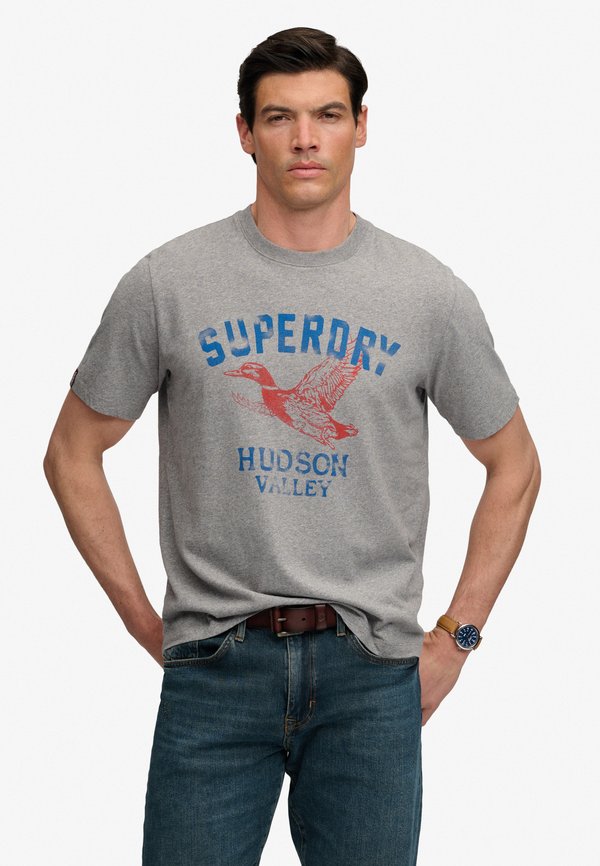 Superdry & Co SUPERDRY WILD FRONTIER T-SHIRT.. - Print T-shirt - dark vintage grey marl